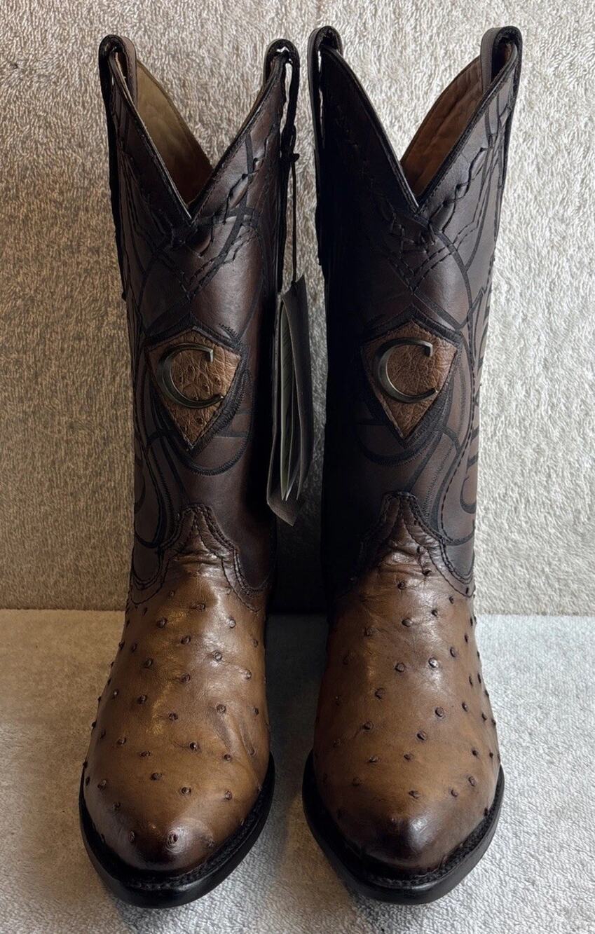 Cuadra Men's Chocolate Ostrich Men Western Boots Size 7 EE 77634